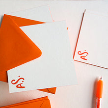 Load image into Gallery viewer, Custom Monogram Square Notecards