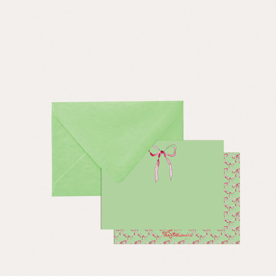 Pistachio Bow Notecards